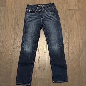 American Eagle Outfitters Dark Blue Straight Leg Jeans